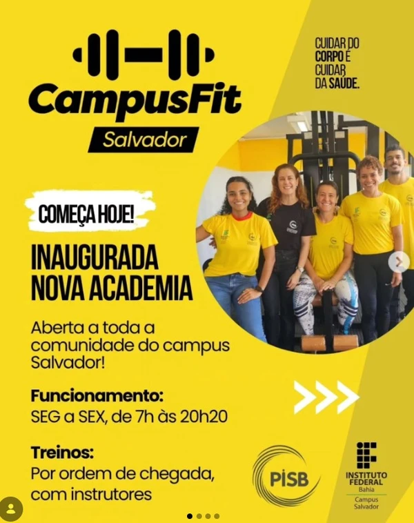 Instituto Federal inaugura academia gratuita para estudantes e servidores em Salvador por Reprodução / Redes sociais