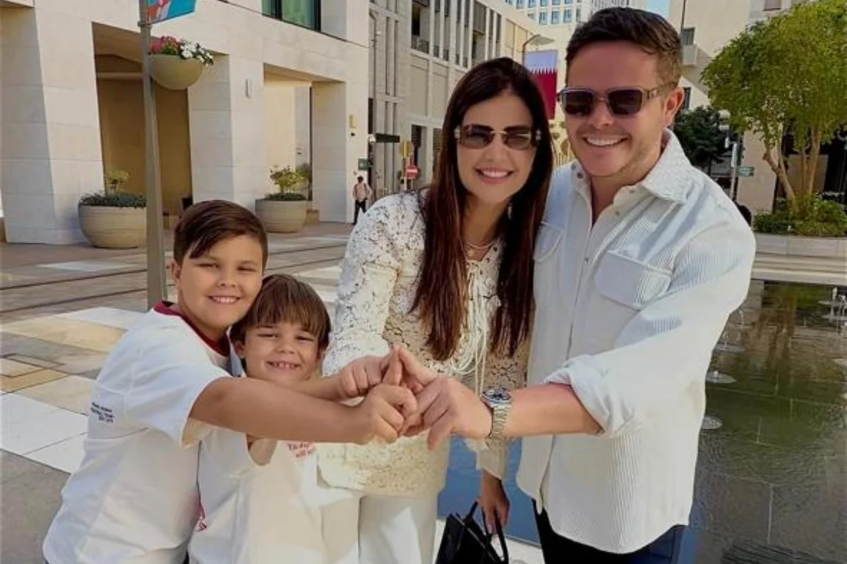 Matheus Aleixo, Paula e filhos por Reprodução