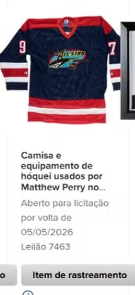 Leilão beneficente de Matthew Perry por Reprodução/Heritage Auctions