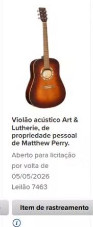 Leilão beneficente de Matthew Perry por Reprodução/Heritage Auctions