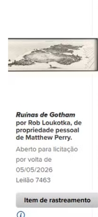 Leilão beneficente de Matthew Perry por Reprodução/Heritage Auctions