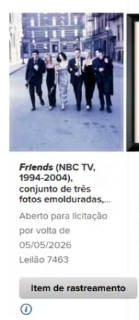 Leilão beneficente de Matthew Perry por Reprodução/Heritage Auctions