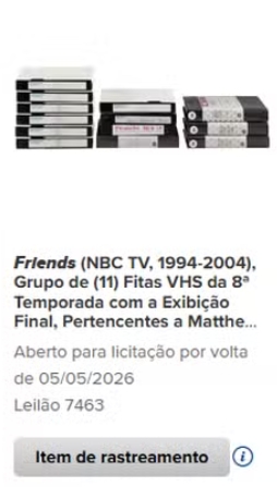 Leilão beneficente de Matthew Perry por Reprodução/Heritage Auctions