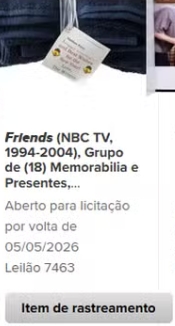 Leilão beneficente de Matthew Perry por Reprodução/Heritage Auctions