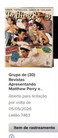 Leilão beneficente de Matthew Perry por Reprodução/Heritage Auctions