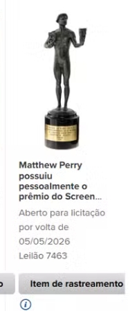 Leilão beneficente de Matthew Perry por Reprodução/Heritage Auctions