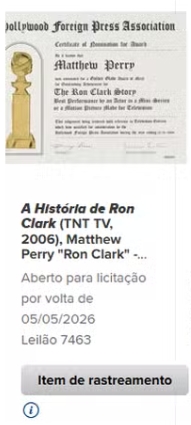 Leilão beneficente de Matthew Perry por Reprodução/Heritage Auctions