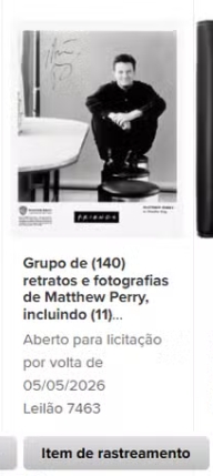 Leilão beneficente de Matthew Perry por Reprodução/Heritage Auctions