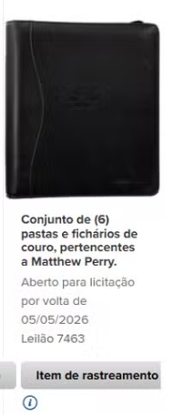 Leilão beneficente de Matthew Perry por Reprodução/Heritage Auctions