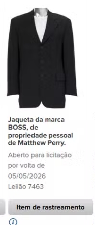 Leilão beneficente de Matthew Perry por Reprodução/Heritage Auctions