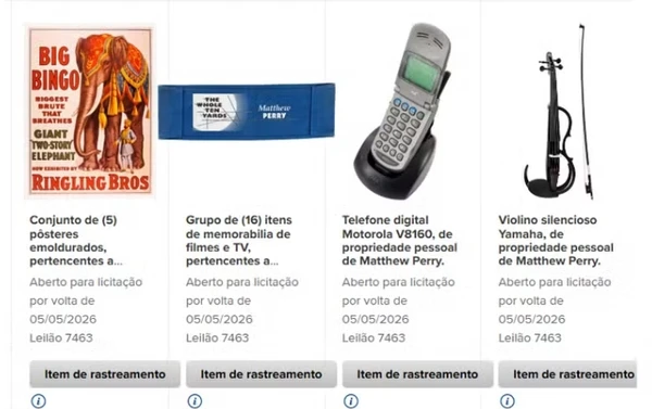Leilão beneficente de Matthew Perry por Reprodução/Heritage Auctions