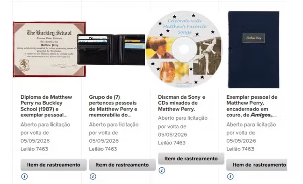 Leilão beneficente de Matthew Perry por Reprodução/Heritage Auctions
