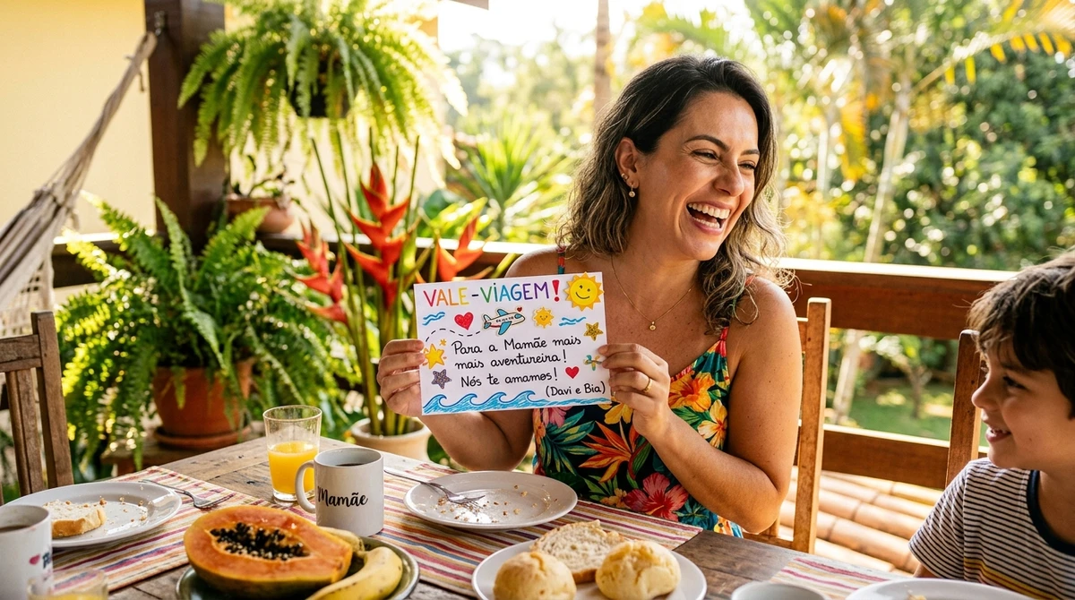 Presente para a mãe de Sagitário: Kit de "passaporte para a diversão" por Imagem gerada por IA