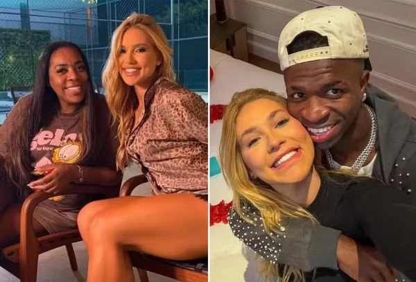 Virginia Fonseca com a sogra, Fernanda Cristina, e com o namorado, Vini Jr