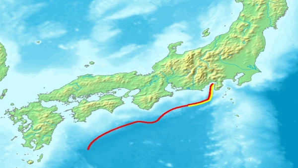A calha de Nankai fica ao sul do Japão e integra uma zona de subdução associada a terremotos recorrentes na margem japonesa por Peka / Wikimedia Commons