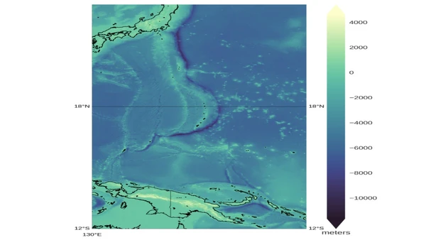 A fossa das Marianas abriga o ponto mais profundo conhecido dos oceanos e mostra uma subdução em que a placa do Pacífico mergulha no oeste do oceano por astrobob / Wikimedia Commons