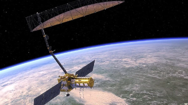 Conceito artístico do satélite NISAR