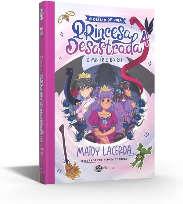 O diário de uma princesa desastrada 4: o mistério do rei, de Maidy Lacerda (Planeta). Princesas são sempre coroadas, né?Mas a Princesa Amora Maria Florentina de Florentia , não. Na verdade, agora que a vilã do reino foi derrotada e todos conhecem o rosto da Princesa Amora, a coroação está prestes a acontecer. Com direito a uma baita celebração, onde ela será finalmente apresentada como a futura rainha de Florentia.O problema é que uma nova descoberta não sai da cabeça de Amora : a existência do pai dela foi apagada, e a princesa não vai sossegar até resolver esse mistério. Será lançado dia 22.  por Reprodução