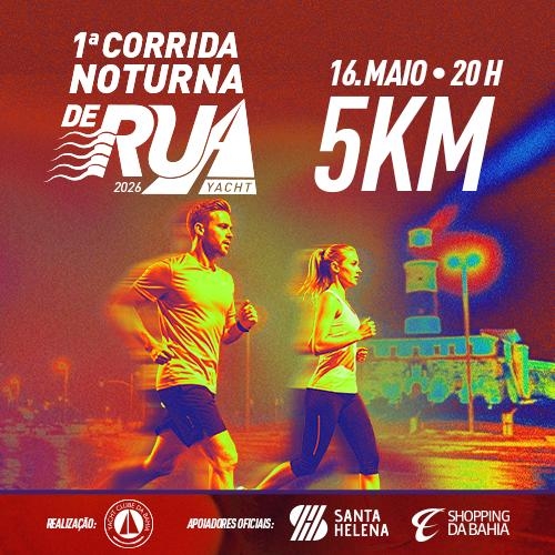 16 de maio - 1º Corrida Noturna de Rua Yacht - Salvador. Largada no Yacht Clube Da Bahia. Mais informações em: https://www.centraldasinscricoes.com.br/evento/1-corrida-de-rua-noturna-do-yacht por Reprodução