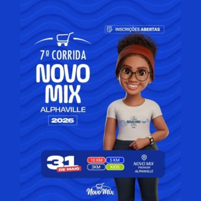 31 de maio - 7ª Corrida Novo Mix - Alphaville - Camaçari. Largada: Alphaville Litoral Norte. Mais inforações em: https://www.centraldasinscricoes.com.br/evento/6-corrida-novo-mix-premium-alpha-ville por Reprodução