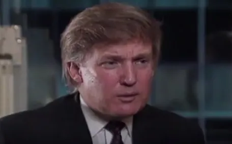 Donald Trump na entrevista com Bruna Lombardi feita em 1992 por Reprodução/Youtube