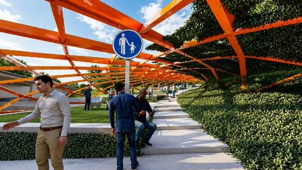 Projeção digital das áreas de convivência da ponte feita pela empresa responsável