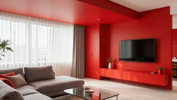 Seja nas paredes, áreas externas ou no piso, o vermelho garante uma intensidade visual maior para fugir da monocromia do espectro do preto ao branco