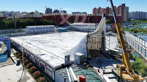 Domo em processo de contrução por Divulgação / XiDe Air Dome