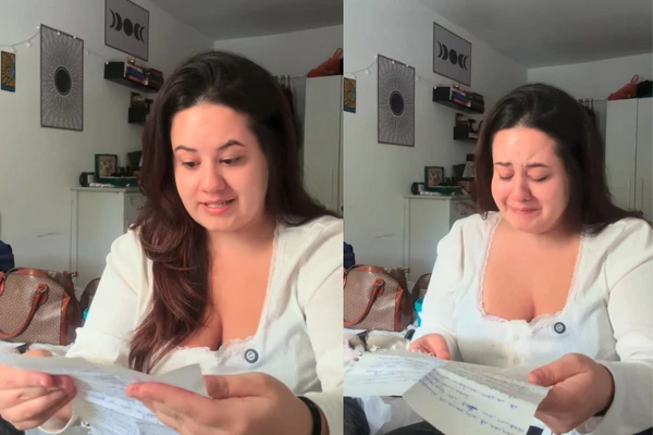 Karol Lannes se emocionou ao ler carta para a mãe
