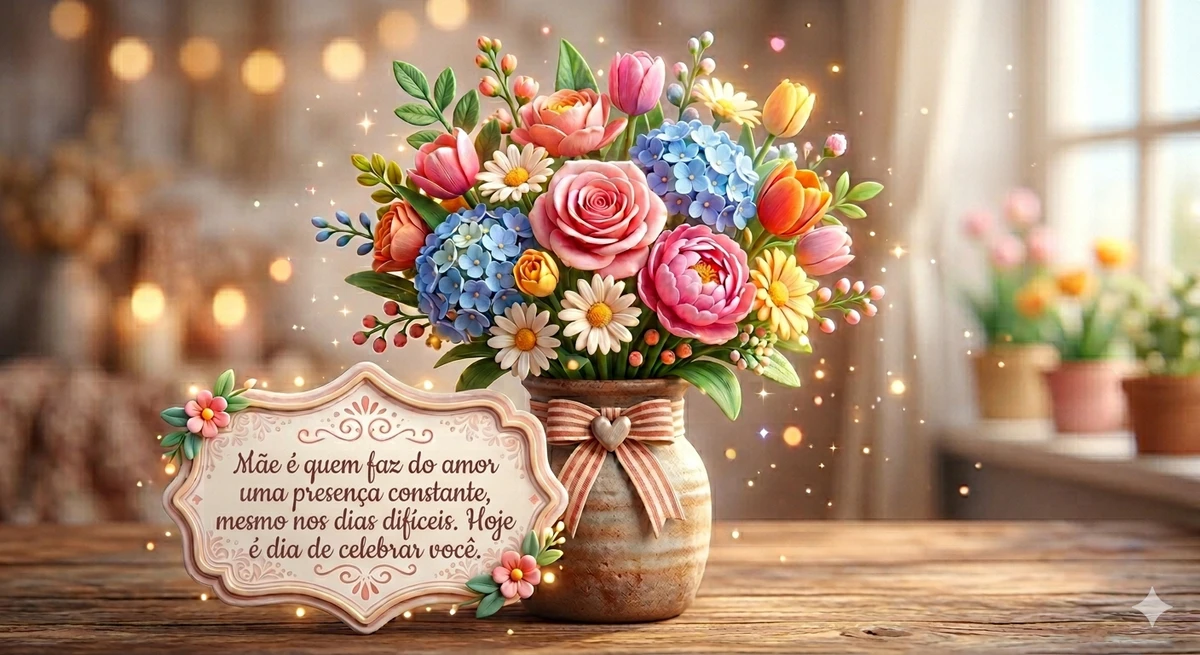 Mensagens para mães no Dia das Mães por Imagem gerada com IA 