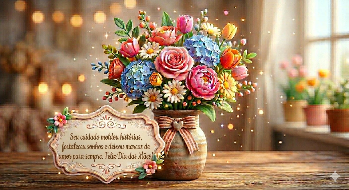 Mensagens para mães no Dia das Mães por Imagem gerada com IA 