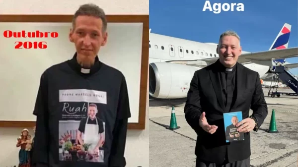 Padre Marcelo Rossi antes e depois por Reprodução/Instagram
