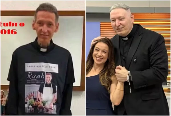 Padre Marcelo Rossi antes e depois por Reprodução/Instagram