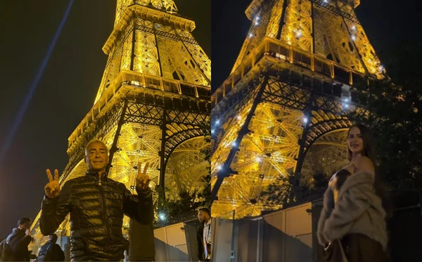 Romário e Bárbara Cavalcanti estão em Paris, na França