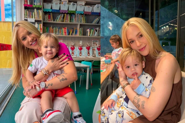 Virginia compareceu em apresentação de Dia das Mães do pequeno