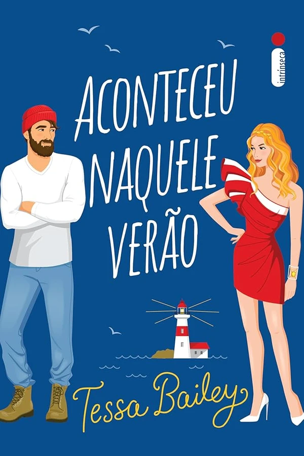 Aconteceu naquele verão, de Tessa Bailey (Intrínseca). Piper Bellinger, uma das it girls mais influentes de Los Angeles, vive chamando atenção nos eventos e nas redes sociais. Quando em uma noite regada a champanhe, depois de levar um fora do namorado, ela invade a cobertura de um hotel e faz uma festa que acaba saindo do controle, seu padrasto decide dar um basta no estilo de vida inconsequente de Piper. Ele corta boa parte do seu dinheiro e a manda para Westport, uma cidadezinha pesqueira com dois mil habitantes, na esperança de incutir na enteada alguma noção de responsabilidade ao fazê-la assumir o bar deixado pelo pai dela.Ao pôr os pés em Westport, Piper conhece Brendan, um capitão barbudo que está certo de que a garota não aguentará nem uma semana. Gênero: comédia romântica.  por Reprodução