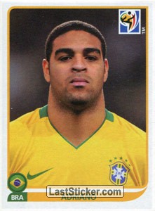 Adriano (2009) - Teve um grande 2009 com a camisa do Flamengo, mas foi chamado por Dunga por LastSticker/Reprodução 