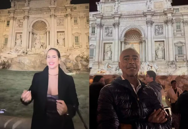 Bárbara Cavalcanti e Romário em Roma