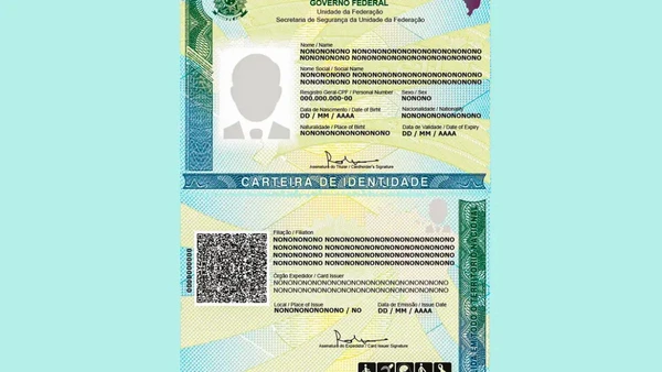 Com tecnologia de validação por QR Code, o novo documento aumenta a segurança contra fraudes e facilita a identificação em consulados. Reprodução/Ministério da Justiça por AGENCIA BRASIL