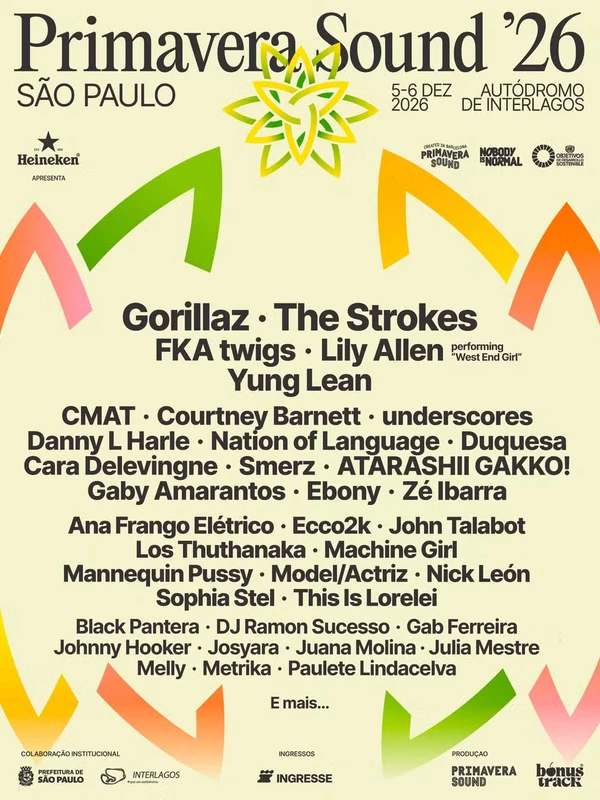 Primavera Sound São Paulo terá Gorillaz, The Strokes e Lily Allen e mais! por Divulgação