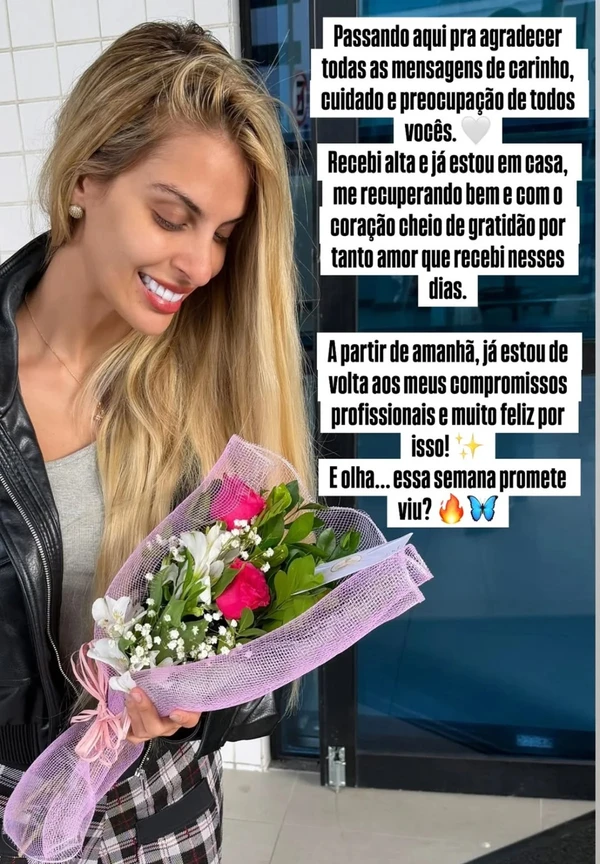 Vocalista da Calcinha Preta, Ohara Ravick, desfalca banda após parar no hospital   por Reprodução/Instagram