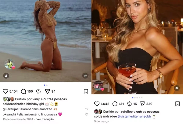 Curtidas de famosos no perfil de Sol por Reprodução/Instagram