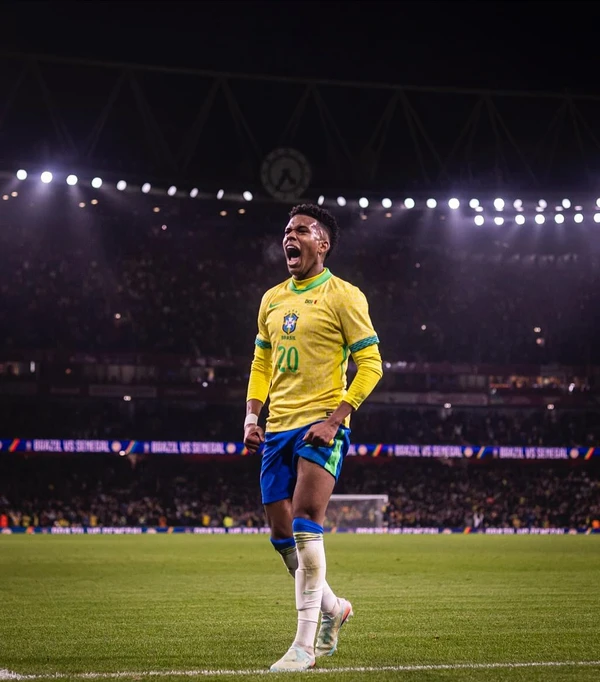 Estevão pela Seleção Brasileira por Reprodução/Redes Sociais