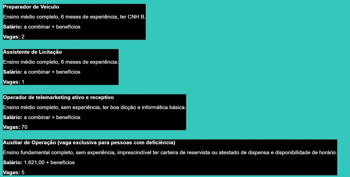 Salvador abre 360 vagas de emprego a partir do nível fundamental com salários de até R$ 2,6 mil por Edital