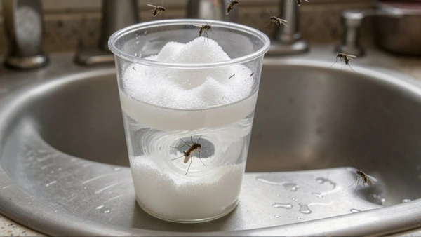 A água com açúcar serve como isca para mosquitos que passam pelo ambiente, especialmente em áreas onde eles costumam circular com mais frequência por Freepik