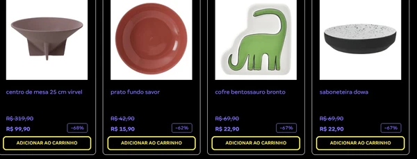 Produtos têm até 70% de desconto  por Reprodução / Tok&Stok