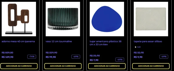 Produtos têm até 70% de desconto  por Reprodução / Tok&Stok