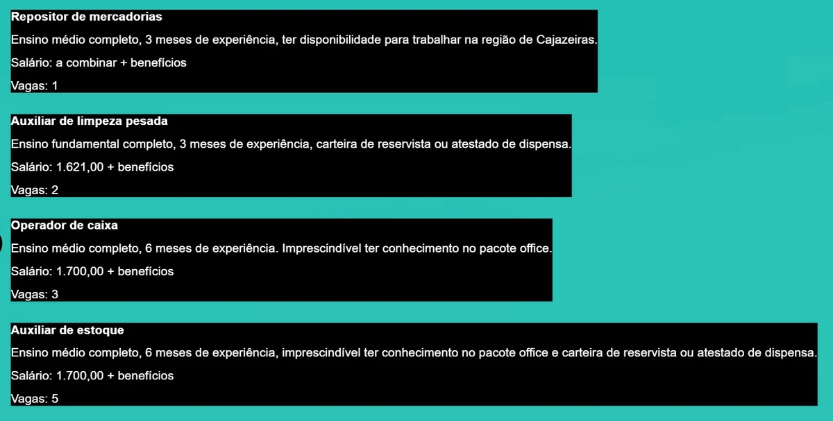 Salvador tem 285 vagas de emprego com salários de até R$ 2,5 mil; veja cargos por Divulgação