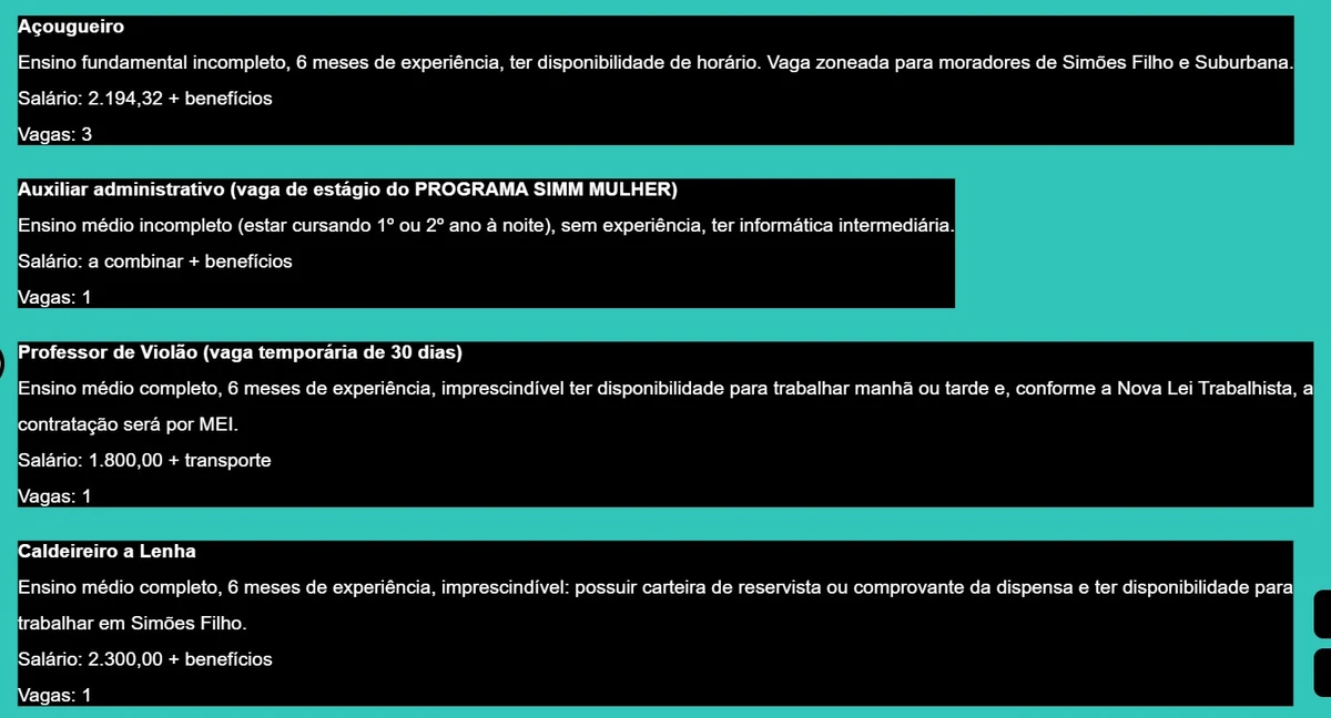 Salvador tem 285 vagas de emprego com salários de até R$ 2,5 mil; veja cargos por Divulgação