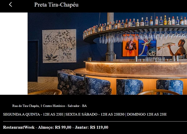 Menus do Salvador Restaurant Week 2026  por Captura de tela